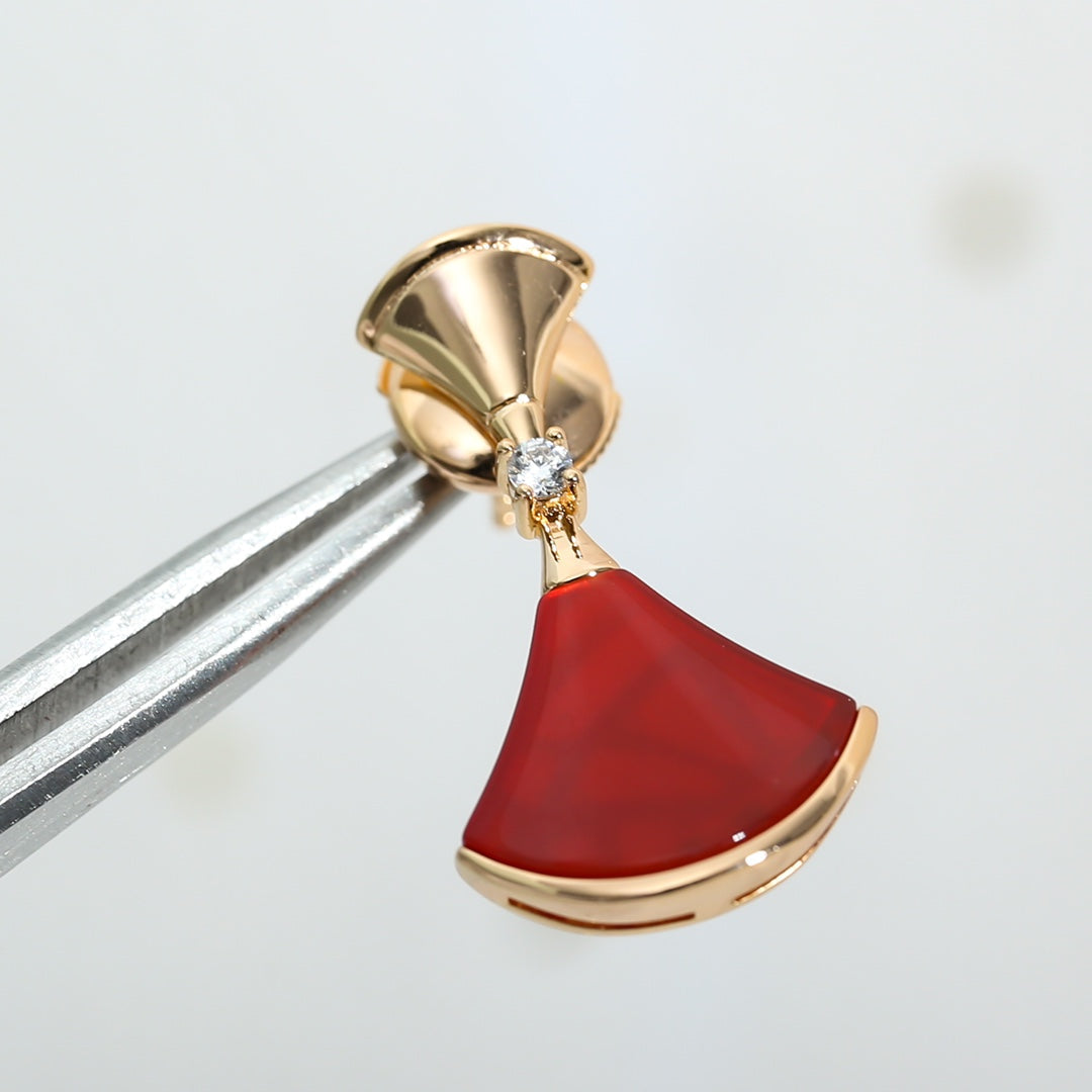 [✨ROSE✨]DREAM Carnelian PINK GOLD EARRINGS
