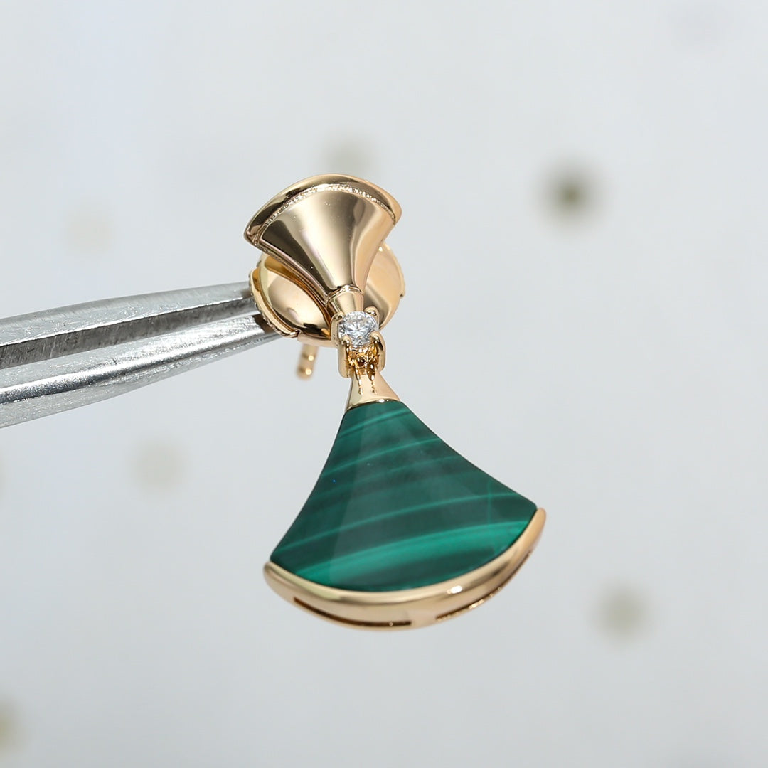 [✨ROSE✨]DREAM MALACHITE PINK GOLD EARRINGS
