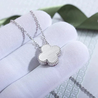 [✨ROSE✨]CLOVER  15MM DIAMOND LASER NECKLACE SILVER