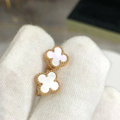 [✨ROSE✨]CLOVER MINI 9.5MM WHITE MOP EARRINGS