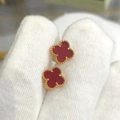 [✨ROSE✨]CLOVER MINI 9.5MM CARNELIAN EARRINGS
