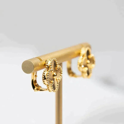 [✨ROSE✨]CLOVER MEDIUM 1 MOTIFS LASER EARRINGS