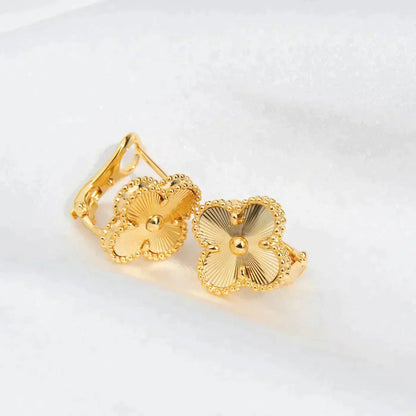 [✨ROSE✨]CLOVER MEDIUM 1 MOTIFS LASER EARRINGS