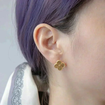 [✨ROSE✨]CLOVER MEDIUM 1 MOTIFS LASER EARRINGS