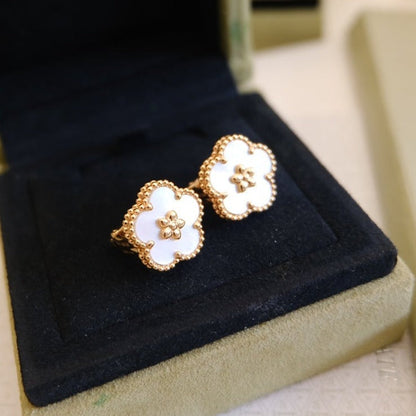 [✨ROSE✨]LUCKY PINK GOLD WHITE MOP EARRINGS