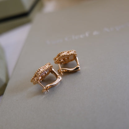 [✨ROSE✨]LUCKY PINK GOLD WHITE MOP EARRINGS