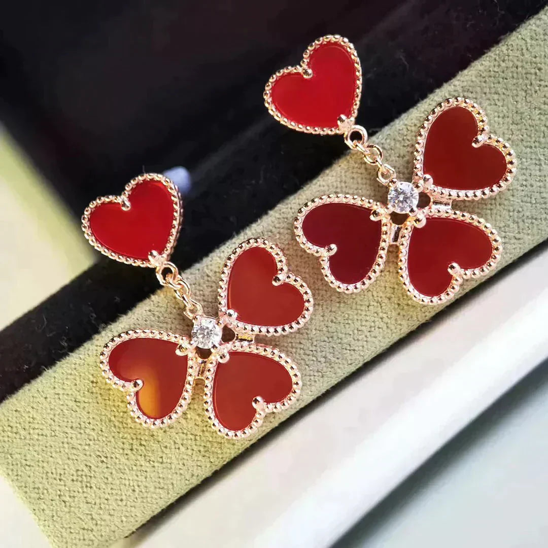 [✨ROSE✨]SWEET CLOVER CARNELIAN EARRINGS