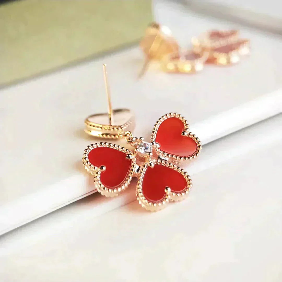 [✨ROSE✨]SWEET CLOVER CARNELIAN EARRINGS