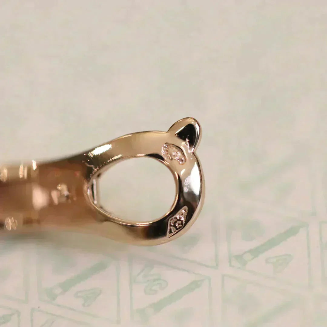 [✨ROSE✨]CLOVER MEDIUM 1 MOTIFS FUll DIAMOND EARRINGS
