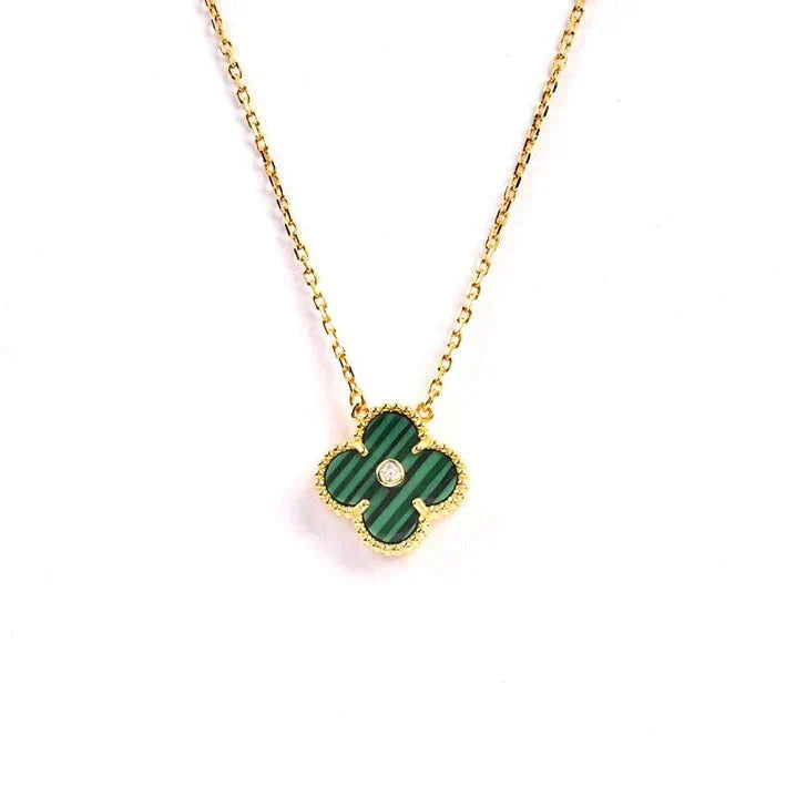 [✨ROSE✨]CLOVER 15MM DIAMOND TURQUOISE NECKLACE
