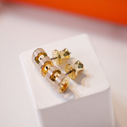 [✨ROSE✨]MINI POP H GOLD EARRINGS GREY
