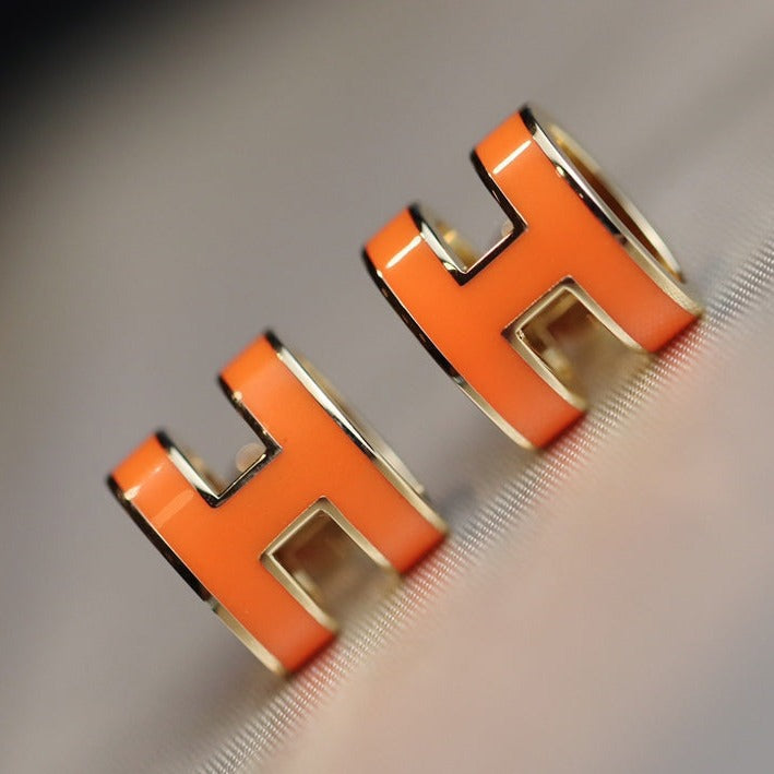 [✨ROSE✨]MINI POP H EARRINGS ORANGE