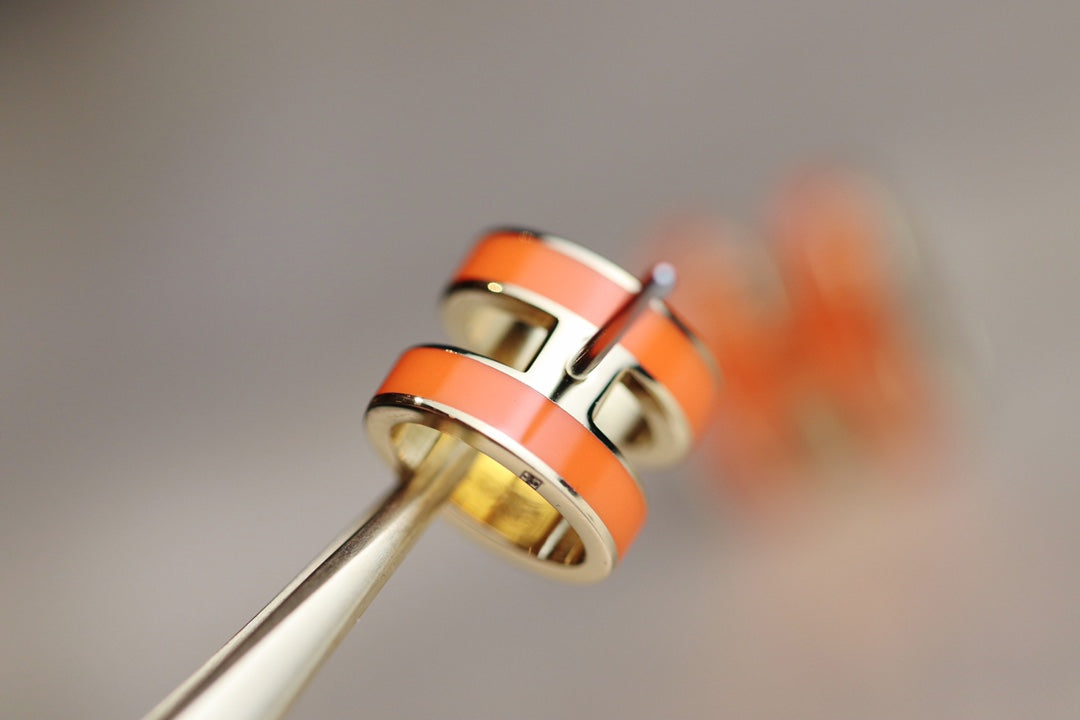 [✨ROSE✨]MINI POP H EARRINGS ORANGE