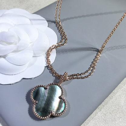 [✨ROSE✨]CLOVER 25MM GOLD DARK MOP BIG CLOVER NECKLACE
