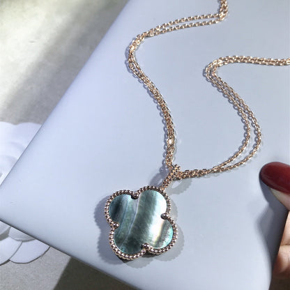 [✨ROSE✨]CLOVER 25MM GOLD DARK MOP BIG CLOVER NECKLACE
