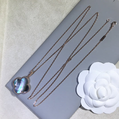 [✨ROSE✨]CLOVER 25MM GOLD DARK MOP BIG CLOVER NECKLACE