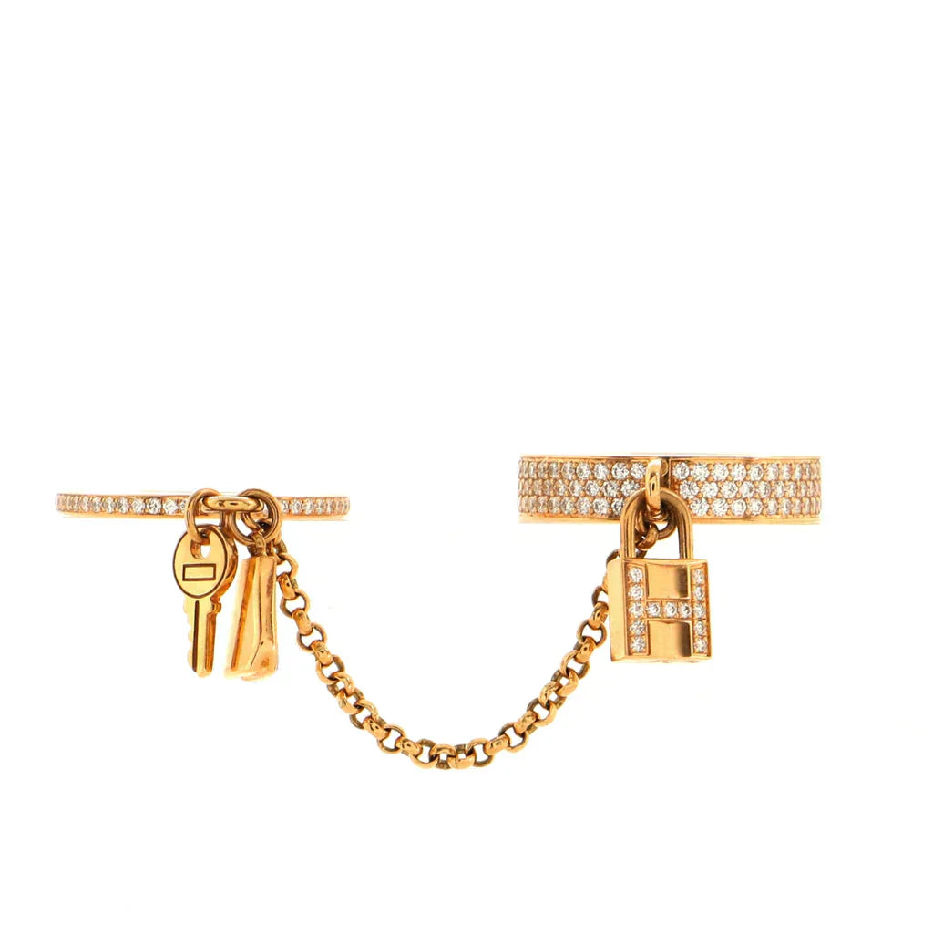 [✨ROSE✨]HM KELLY CLOCHETTE DOUBLE RING IN  WITH DIAMONDS