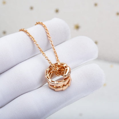 [✨ROSE✨]SERPENTI PINK GOLD NECKLACE DIAMOND