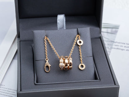 [✨ROSE✨]SERPENTI PINK GOLD NECKLACE DIAMOND