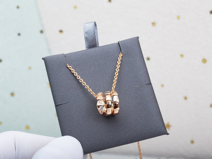 [✨ROSE✨]SERPENTI PINK GOLD NECKLACE DIAMOND
