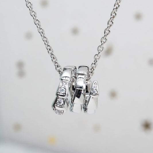 [✨ROSE✨]SERPENTI SILVER NECKLACE DIAMOND