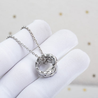 [✨ROSE✨]SERPENTI SILVER NECKLACE DIAMOND