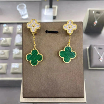 [✨ROSE✨]CLOVER  2 MOTIFS  DIAMOND  EARRINGS (MULTIPLE CHOICESç´