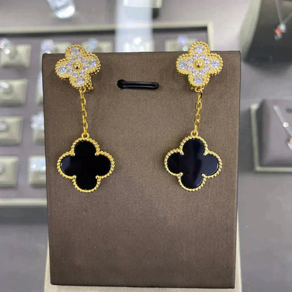 [✨ROSE✨]CLOVER  2 MOTIFS  DIAMOND  EARRINGS (MULTIPLE CHOICESç´