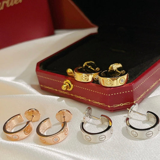 [✨ROSE✨]LOVE EARRINGS 5.7MM 2 DIAMONDS