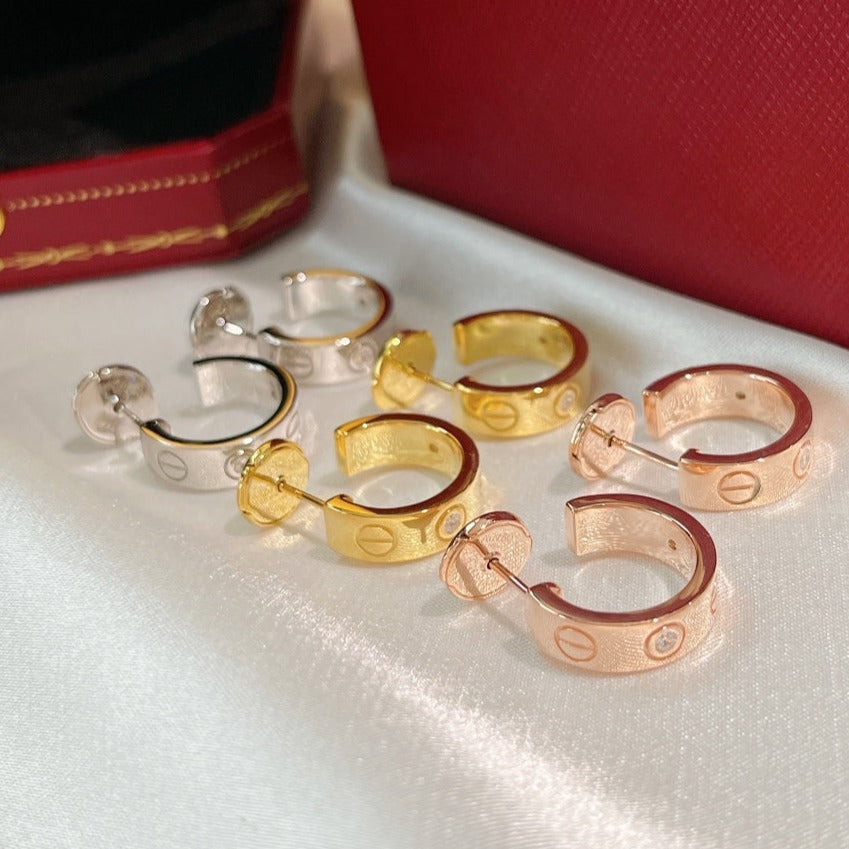 [✨ROSE✨]LOVE EARRINGS 5.7MM 2 DIAMONDS