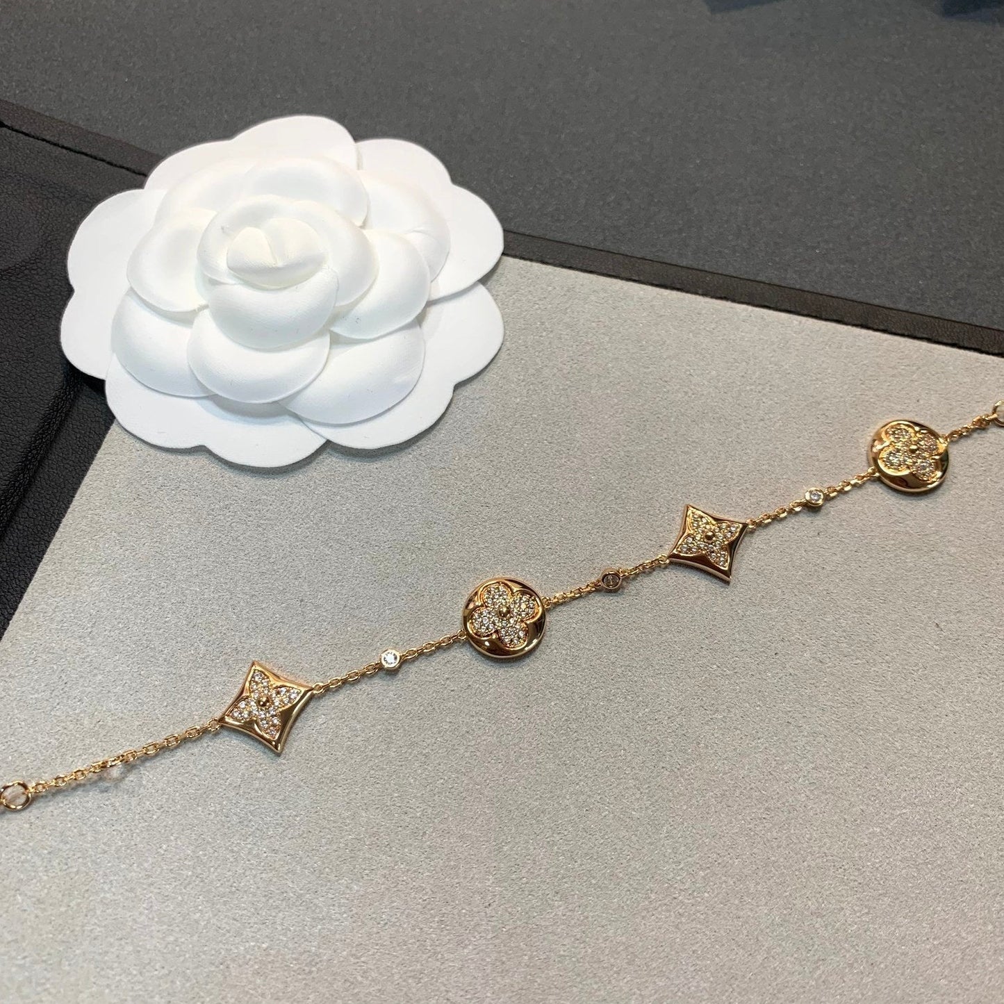 [✨ROSE✨]STAR AND SUN 4 MOTIFS GOLD DIAMONDS BRACELET