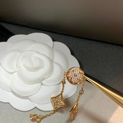 [✨ROSE✨]STAR AND SUN 4 MOTIFS GOLD DIAMONDS BRACELET
