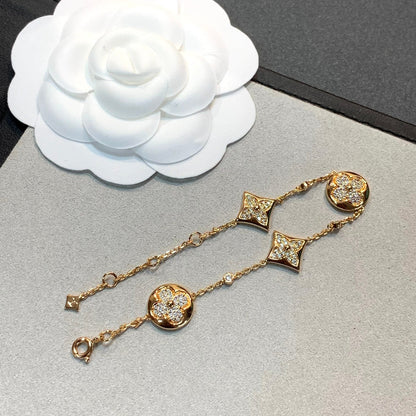 [✨ROSE✨]STAR AND SUN 4 MOTIFS GOLD DIAMONDS BRACELET