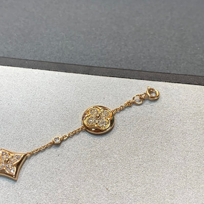 [✨ROSE✨]STAR AND SUN 4 MOTIFS GOLD DIAMONDS BRACELET
