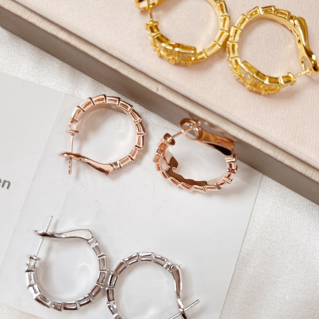 [✨ROSE✨]SERPENTI EARRINGS DIAMOND