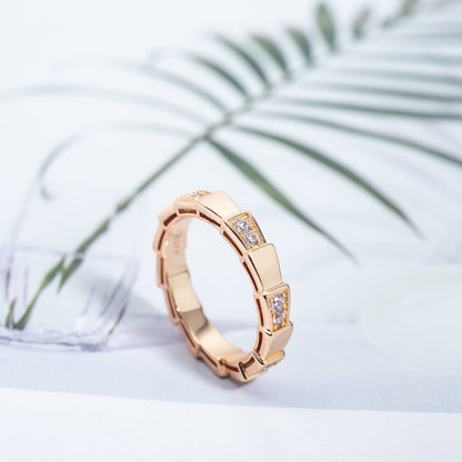 [✨ROSE✨]SERPENTI RING PINK GOLD  3MM