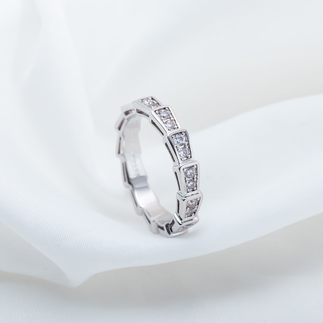 [✨ROSE✨]SERPENTI RING SILVER DIAMOND PAVED 3MM