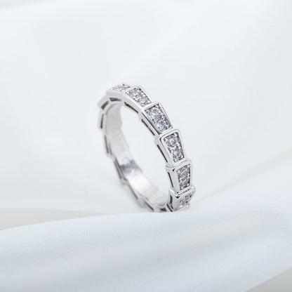[✨ROSE✨]SERPENTI RING SILVER DIAMOND PAVED 3MM