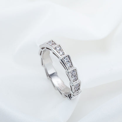 [✨ROSE✨]SERPENTI RING SILVER DIAMOND PAVED 3MM