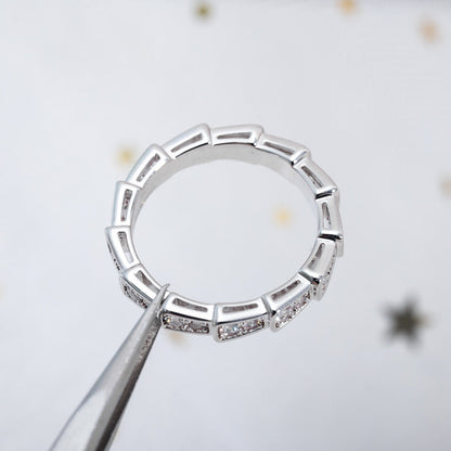 [✨ROSE✨]SERPENTI RING SILVER DIAMOND PAVED 3MM
