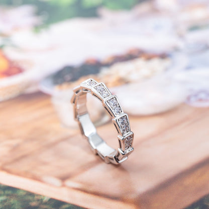 [✨ROSE✨]SERPENTI RING SILVER DIAMOND PAVED 3MM