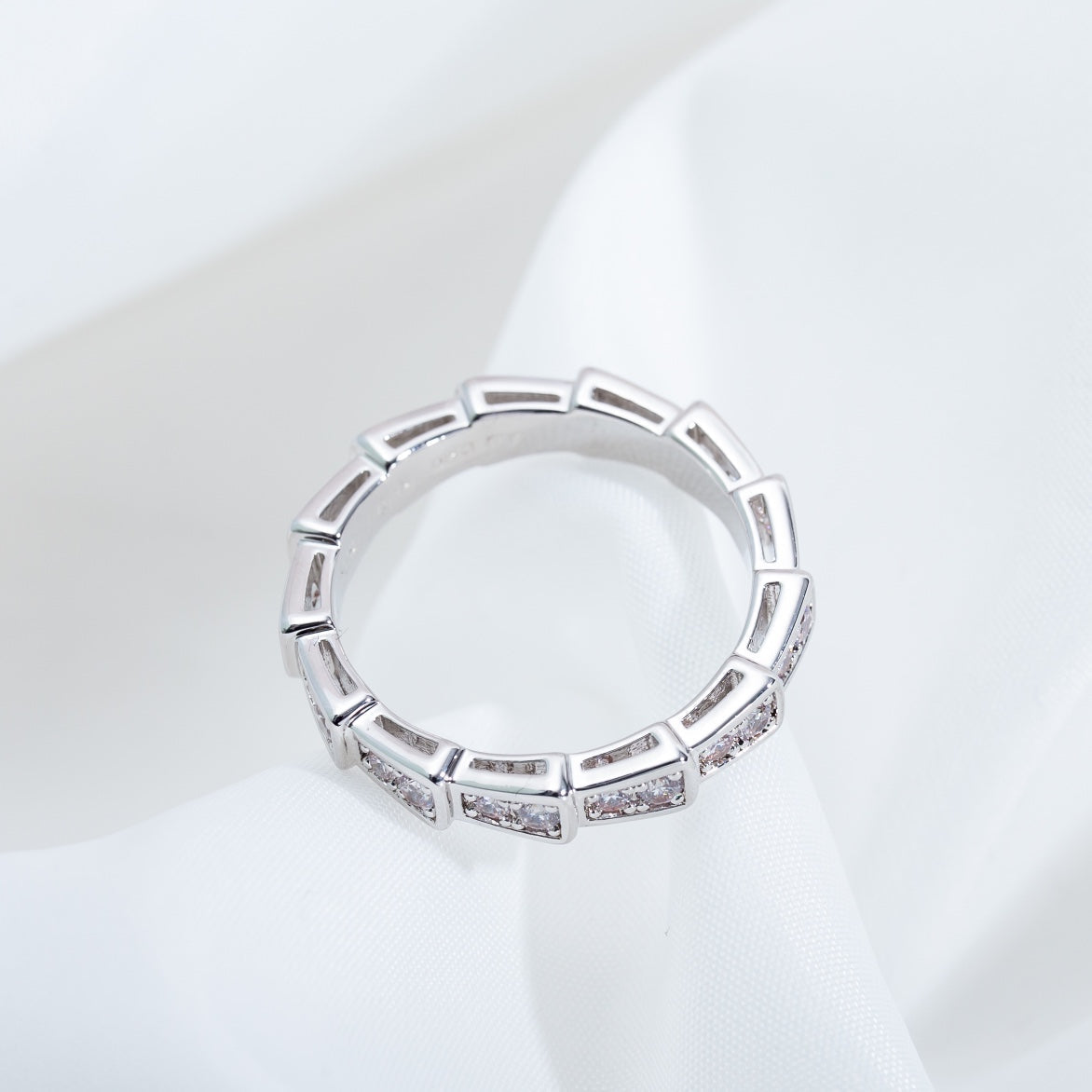 [✨ROSE✨]SERPENTI RING SILVER DIAMOND PAVED 3MM
