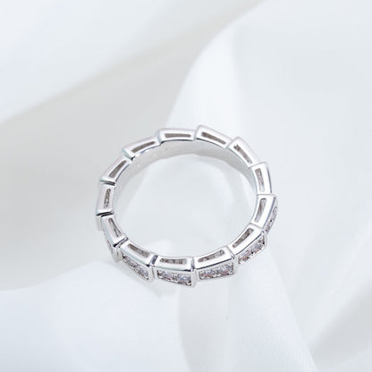 [✨ROSE✨]SERPENTI RING SILVER DIAMOND PAVED 3MM