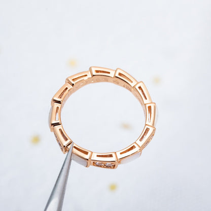 [✨ROSE✨]SERPENTI RING PINK GOLD DIAMOND MOP 3MM