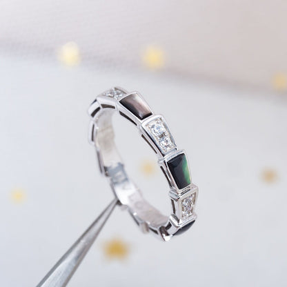 [✨ROSE✨]SERPENTI RING SILVER  DIAMOND BLACK MOP 3MM