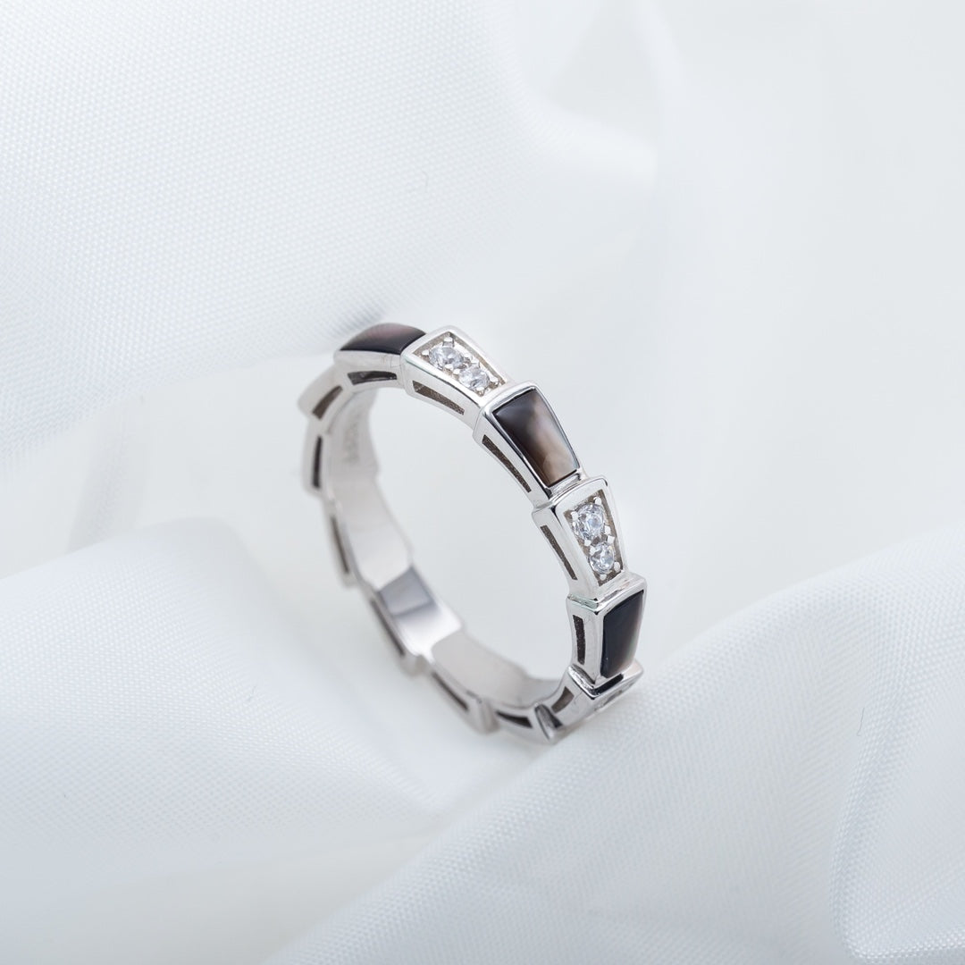 [✨ROSE✨]SERPENTI RING SILVER  DIAMOND BLACK MOP 3MM
