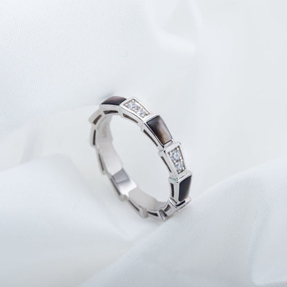 [✨ROSE✨]SERPENTI RING SILVER  DIAMOND BLACK MOP 3MM