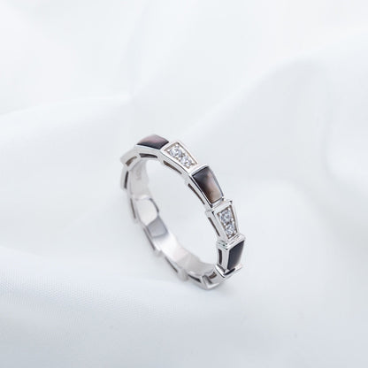 [✨ROSE✨]SERPENTI RING SILVER  DIAMOND BLACK MOP 3MM