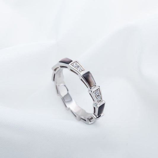 [✨ROSE✨]SERPENTI RING SILVER  DIAMOND BLACK MOP 3MM