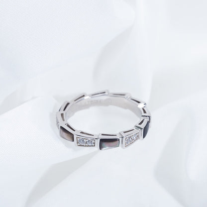[✨ROSE✨]SERPENTI RING SILVER  DIAMOND BLACK MOP 3MM